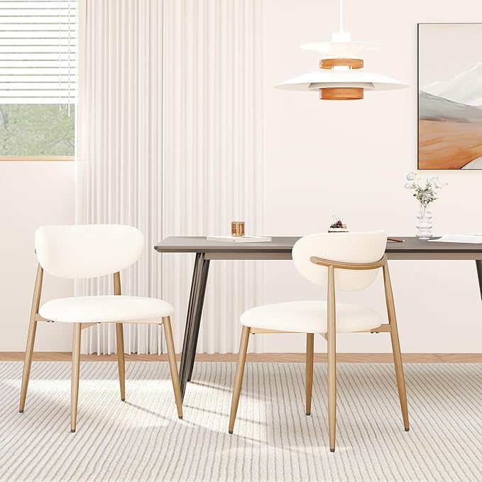 Dining Chairs Set of 2, Ergonomic Fabric Upholstered Seating by Unknown
