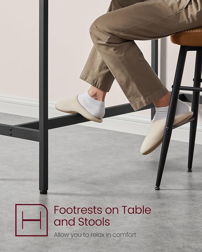 VASAGLE Bar Table, Narrow Long Kitchen Dining Table, Sturdy Metal Frame - Image 6