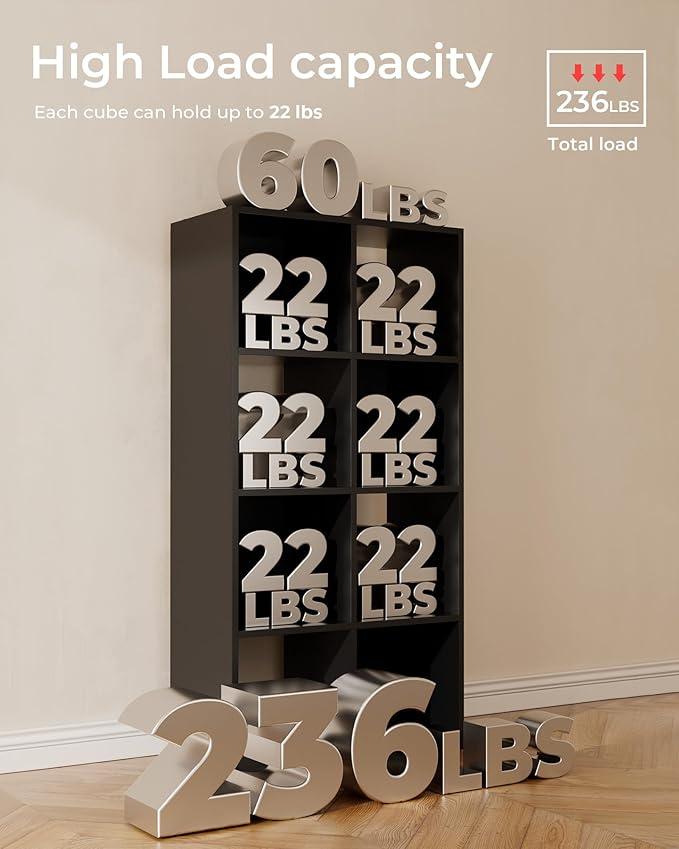 GTPLAYER 8-Cube Storage Organizer, Fits 11" Bins, Vertical or Horizontal Use - Image 5