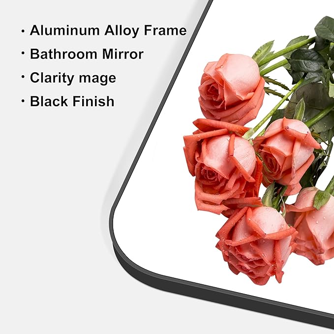 39" x 39"Bathroom Mirror, Matte Black Wall Mirror - Image 7