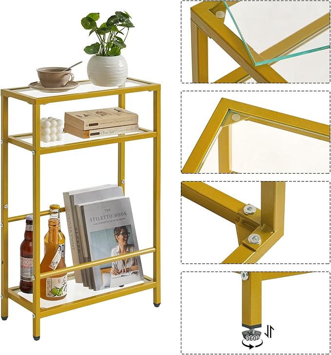IBUYKE Glass End Table for Small Space, Narrow Side Tables - Image 7