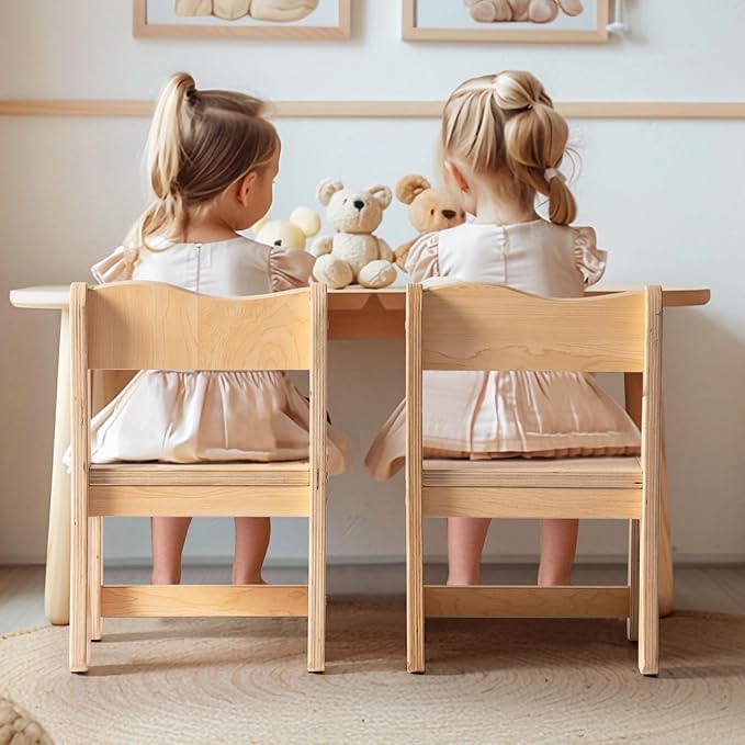 ROBOTIME Kids Wooden Chairs, 2-PCS Toddler Chairs - Image 7