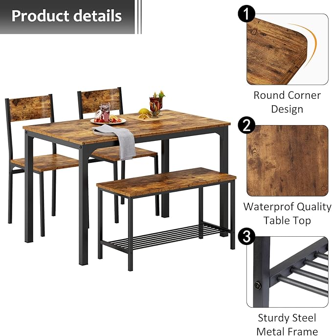 SogesHome 4-Piece Dining Table Set - Image 3