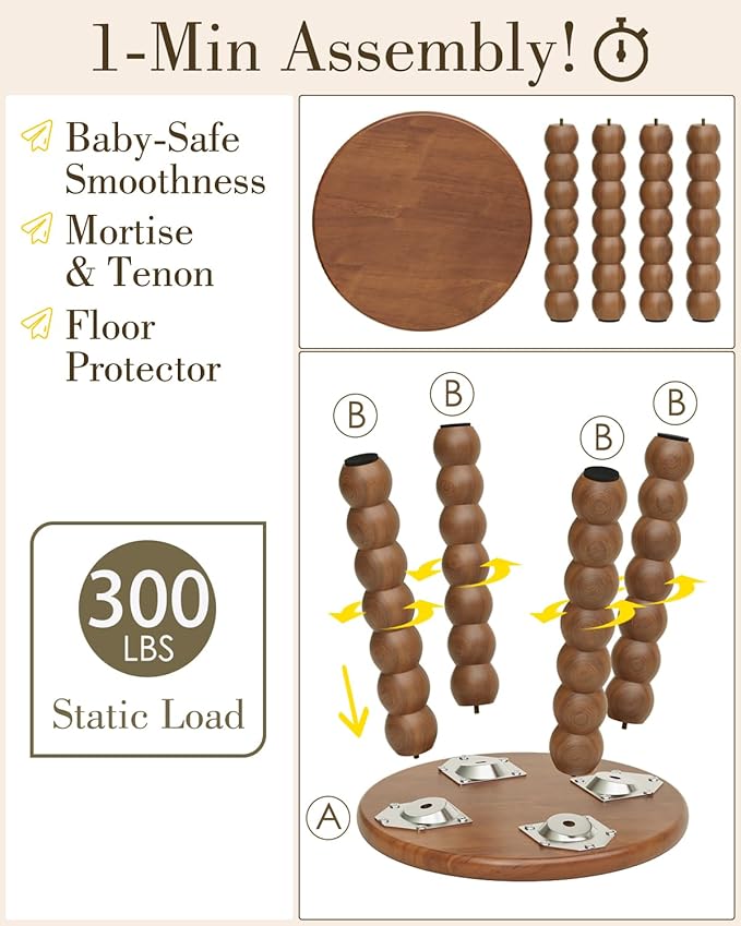 Masupu Solid Wooden Step Stool for Adults Kids, 11 inch Small Foot Stool - Image 5