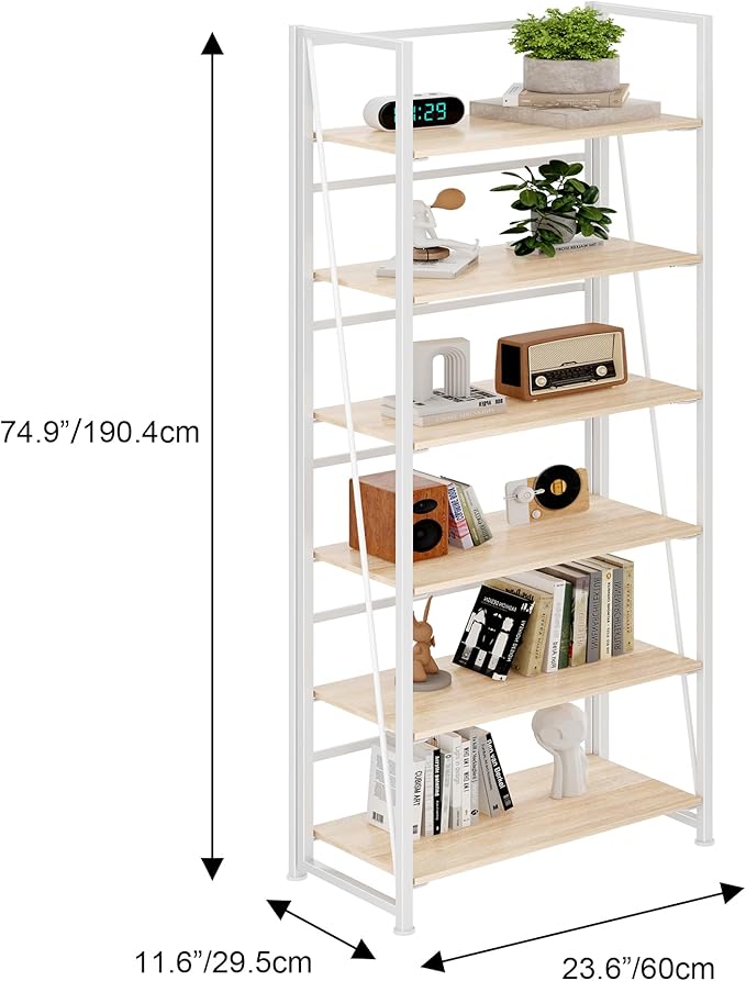BHG Vintage Multifunctional Folding Bookshelf, No-Assembly Plant Stand Storage - Image 3