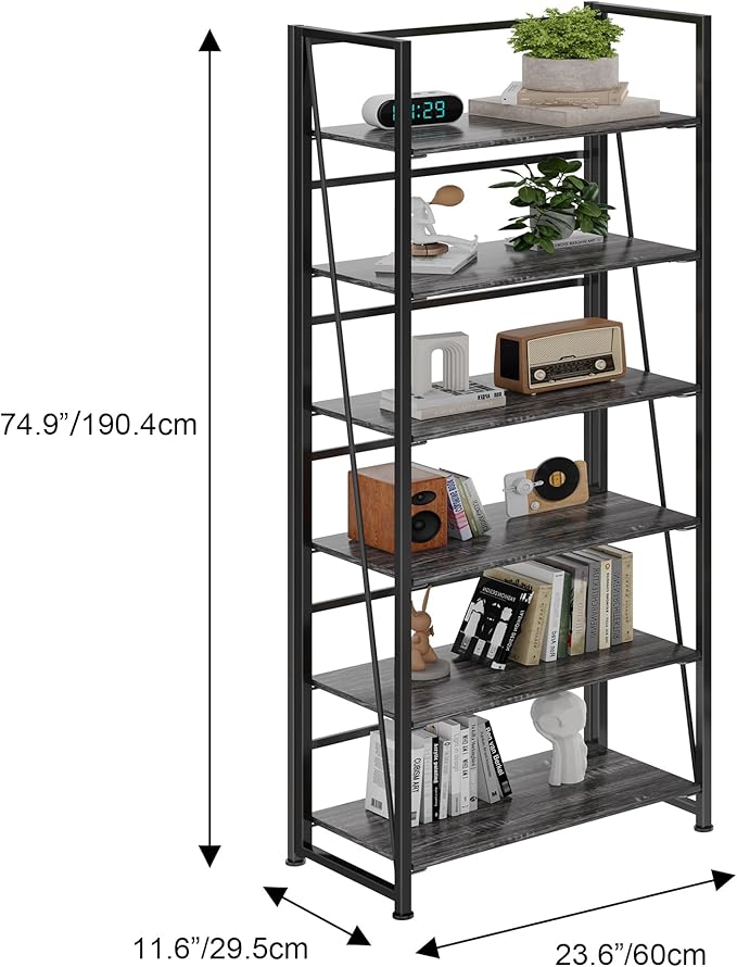 BHG Vintage Multifunctional Folding Bookshelf, No-Assembly Plant Stand Storage - Image 3