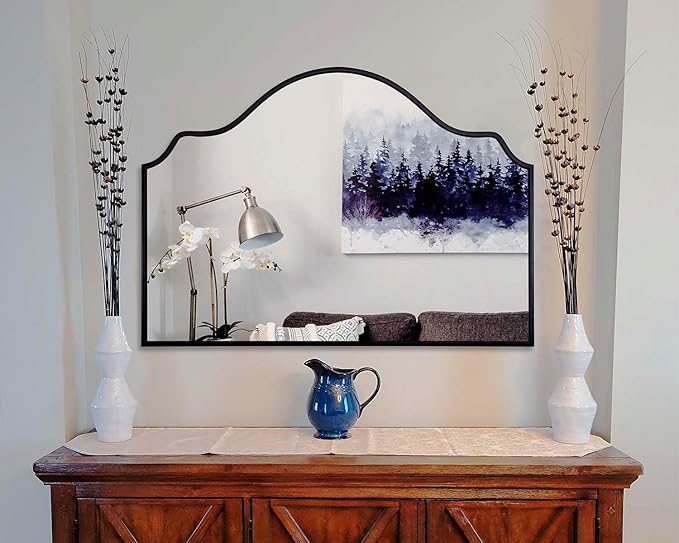 Chende Large Black Mirror, Modern Decorative Wall Mirror - Image 9