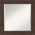 Amanti Art Brown Wall Mirror 25x25 Wildwood Brown Square Bathroom Mirror by AmantiArt