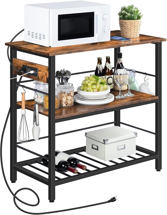 HOOBRO Kitchen Island with Storage, Kitchen Island Table with Power Outlet - Image 9