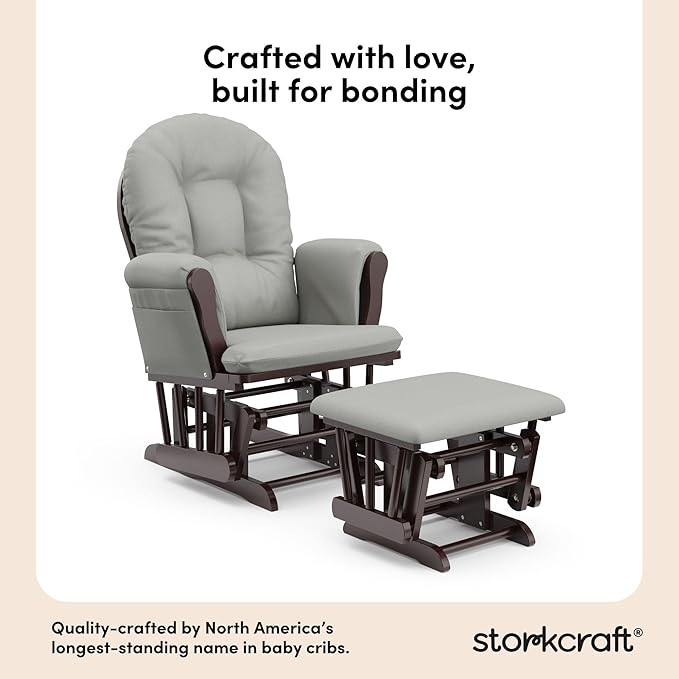 Storkcraft Premium Hoop Glider & Ottoman — GREENGUARD Gold Certified Nursery - Image 4