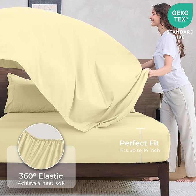 HEVUMYI Cream Yellow Full Comforter Set - Image 5
