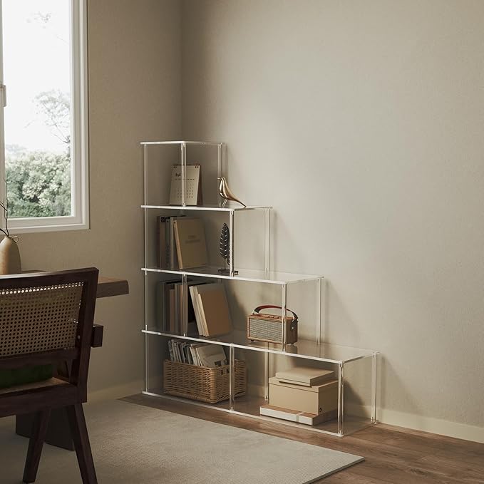 5-Tier Acrylic Stepped Bookshelf - Image 2