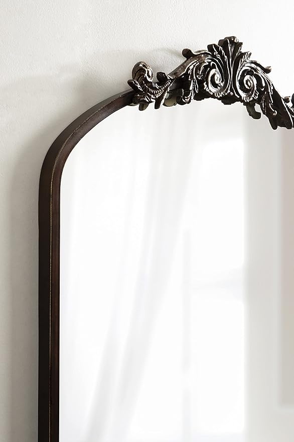 Kate and Laurel Arendahl Ornate Traditional Arched Mirror; 24 x 36; Bronze; - Image 4