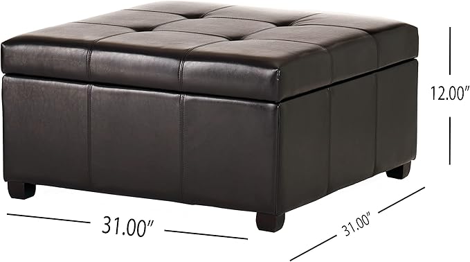 Christopher Knight Home Carlsbad Bonded Leather Storage Ottoman - Image 3