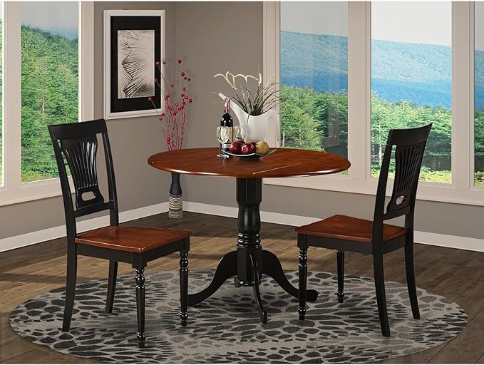 East West Furniture DLPL3-BCH-W 3 Piece Modern Dining Table Set Contains a - Image 7