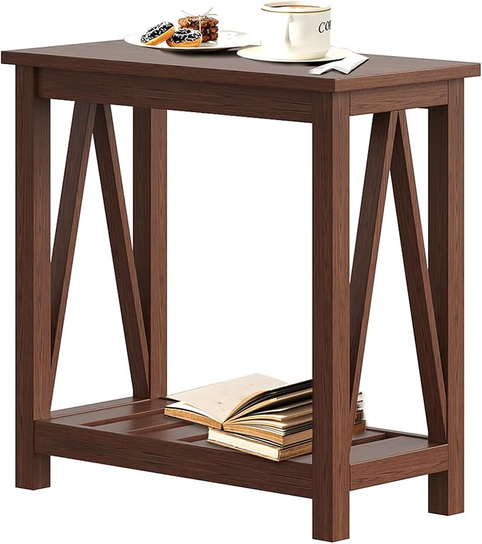 ChooChoo Farmhouse End Table, Narrow Side Table, Slim End Table by ChooChoo