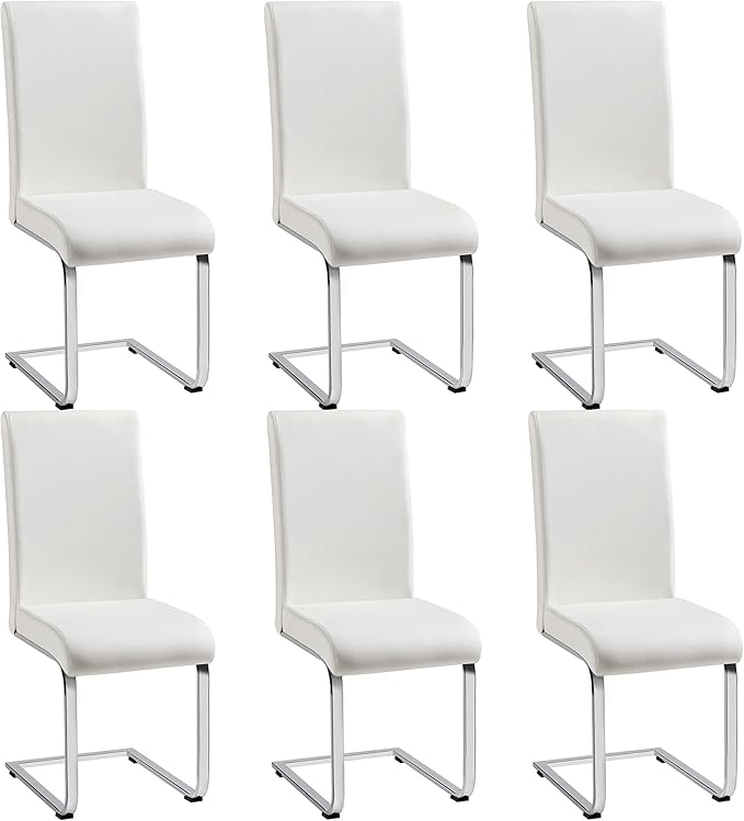 Yaheetech Dining Chairs Set of 6 Modern Faux Leather Upholstered Dining Room by Yaheetech
