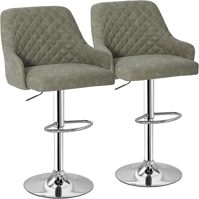 VECELO Adjustable Bar Stools Set of 2, Bar Height Stools by VECELO