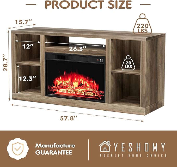 YESHOMY Electric Fireplace TV Stand - Image 2