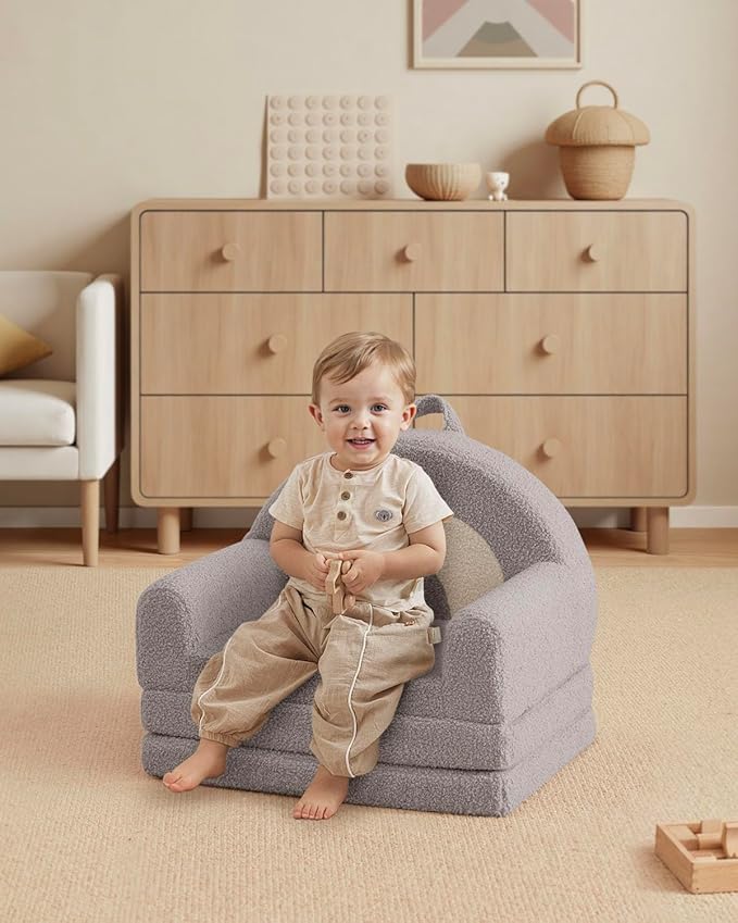 Blissful Diary Foldable Toddler Couch, 2-in-1 Comfy Toddler Chair & Lounger - Image 9