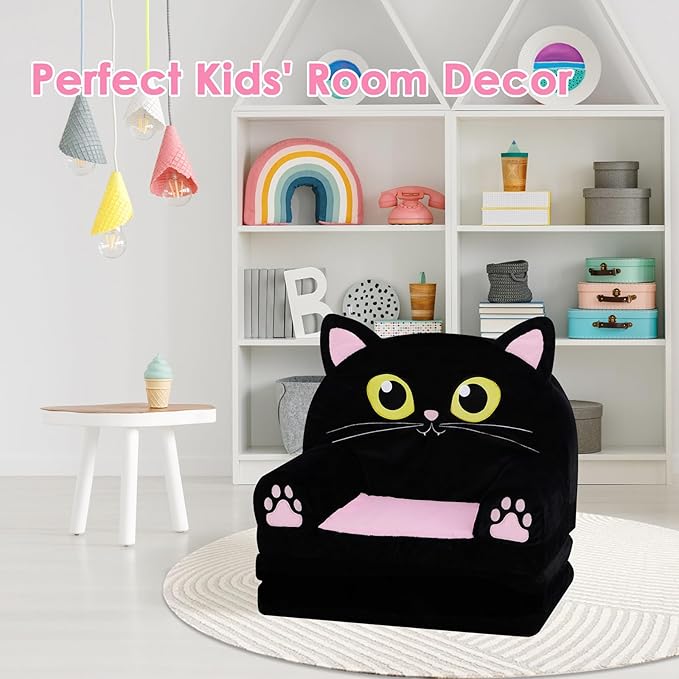 Kids Couch Comfy Foldable Kids Sofa to Lounger 2 in 1 Toddler Chair Plush Baby - Image 7