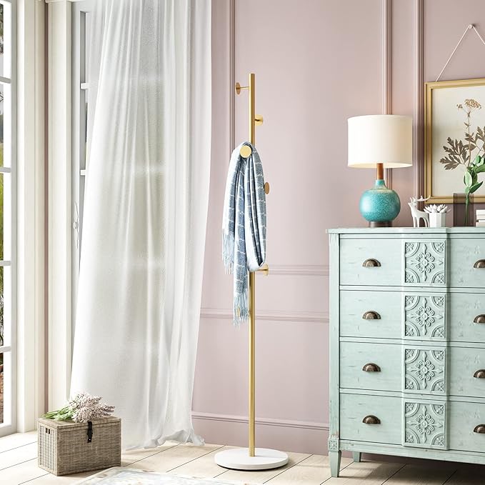 Gold Coat Racks, Metal Coat Rack Freestanding - Image 7