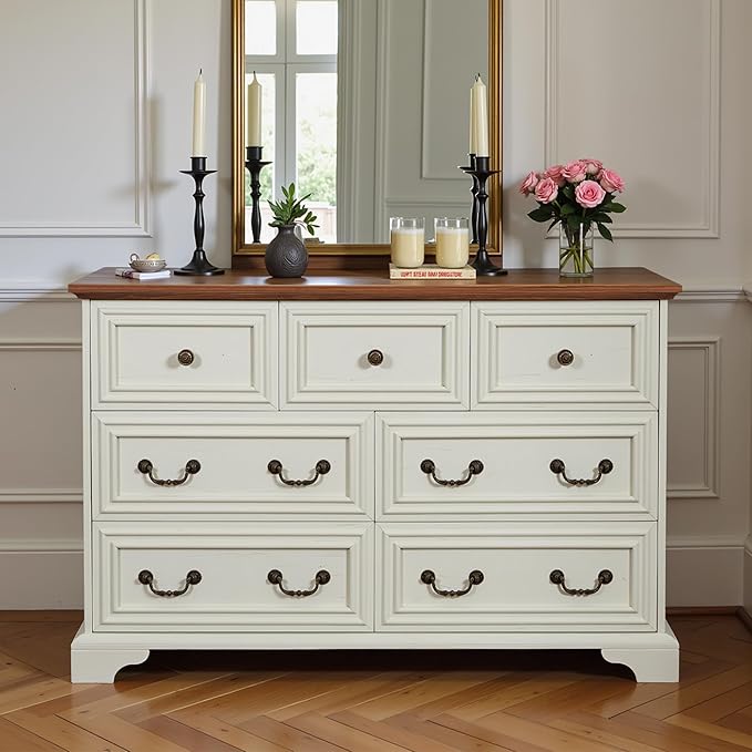 47.2" Farmhouse Sideboard Buffet Cabinet by LynginsCreativeLife