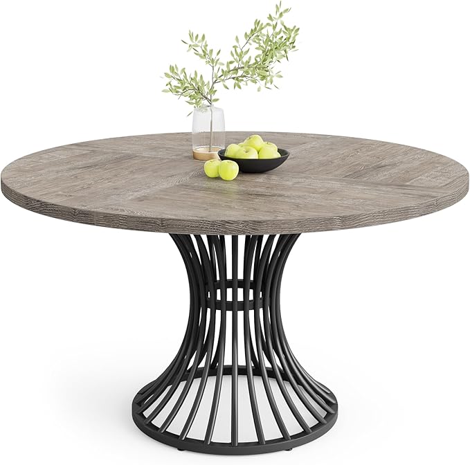 Tribesigns Round Dining Table, 47-Inch Farmhouse Dinning Room Table, Industrial - Image 8