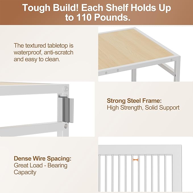 3-Tier Kitchen Cart with Adjustable Shelves - Image 4