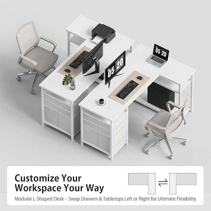 47" Computer Desk with Drawers, Desks - Image 5