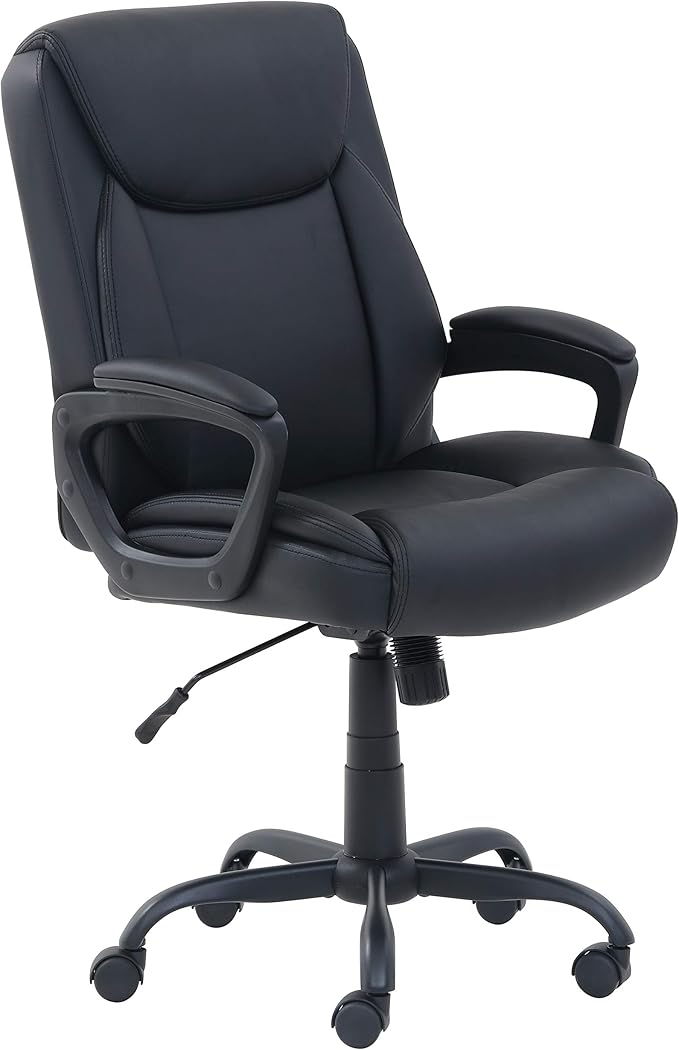 Amazon Basics Classic Puresoft PU Padded Mid-Back Height Adjustable Office by AmazonBasics