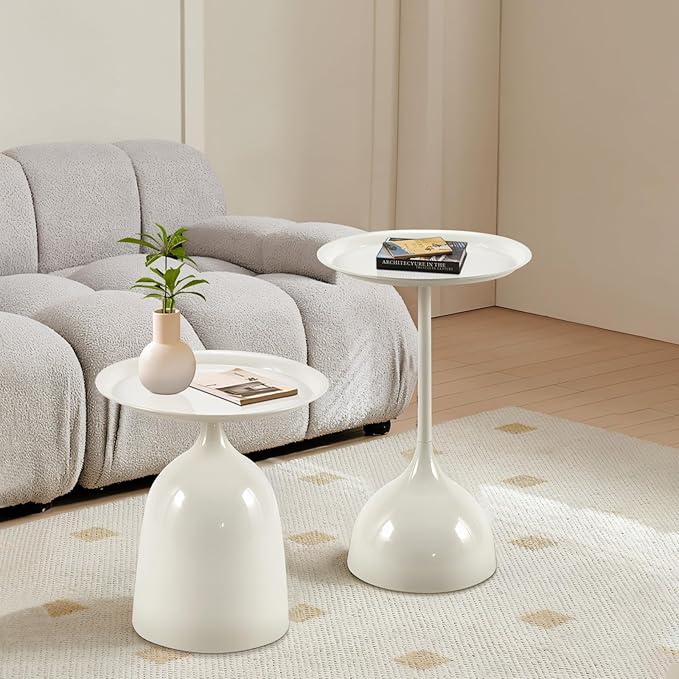 Kelligo Side Table Set of 2, Round Side Table by KELLIGO