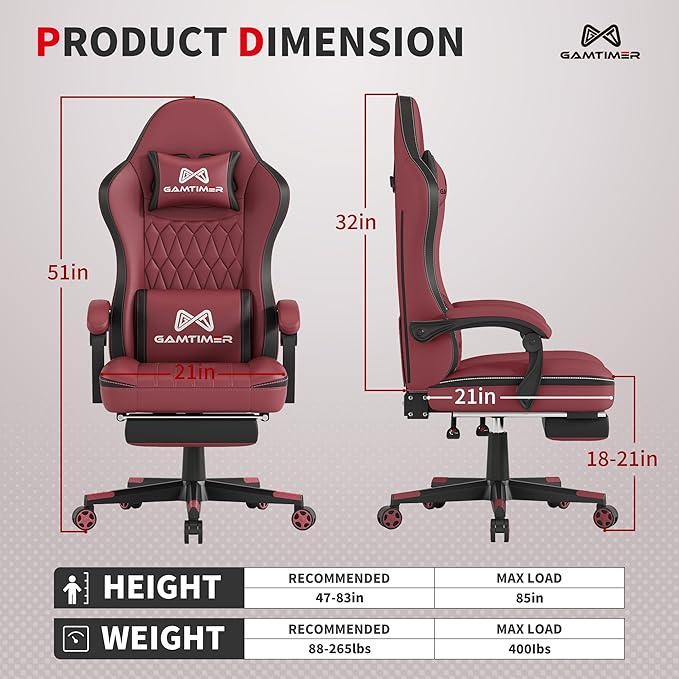 Gaming Chair, 400 lbs Adult Chair, High Back Computer Chair - Image 3