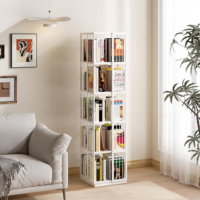 Square Rotating Bookshelf Tower - Image 8
