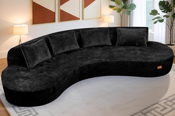 Homguava 130'' Modular Sectional Sofa, Curved Modern Sofa by Homguava