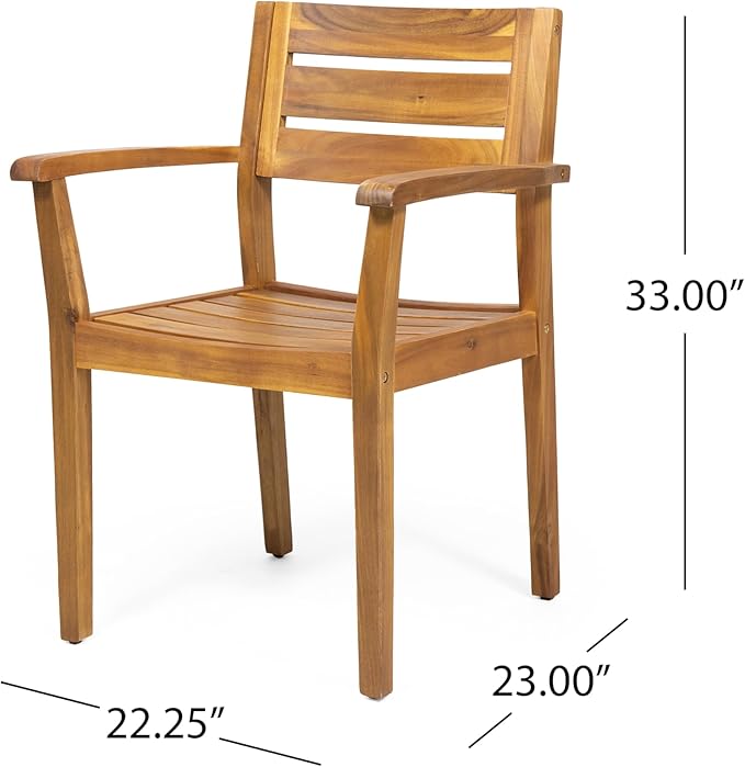 Merax Acacia Wood Dining Chairs Set of 2, Stamford Outdoor Acacia Wood Dining - Image 7