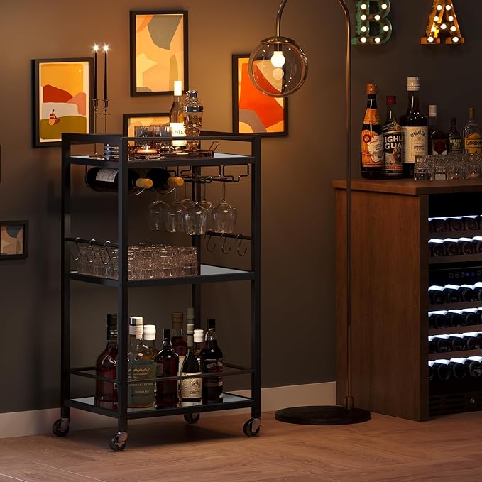 TUTOTAK Bar Cart, Home Bar Serving Cart - Image 8