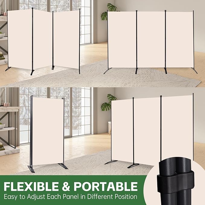 YASRKML Room Divider Folding Privacy Screens, Portable Room Divider Panel 3 - Image 4