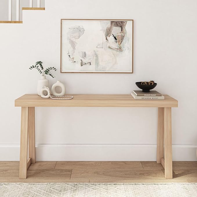 Plank+Beam Solid Wood Console Table, 66 Inch, Sofa Table, Narrow Entryway Table - Image 2