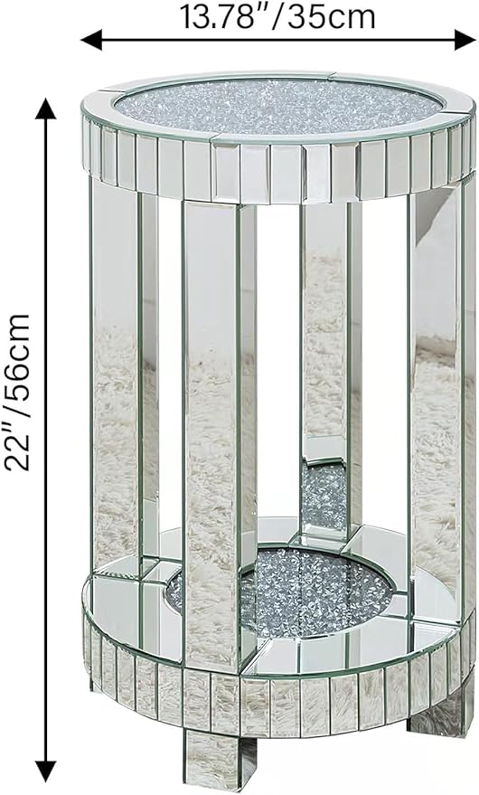 SHYFOY Mirrored End Table Round - Image 2