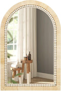 ULIKE Rattan Mirror for Bathroom, 24x36 Inch Arch Rustic Farmhouse Wall Decor by ULIKE