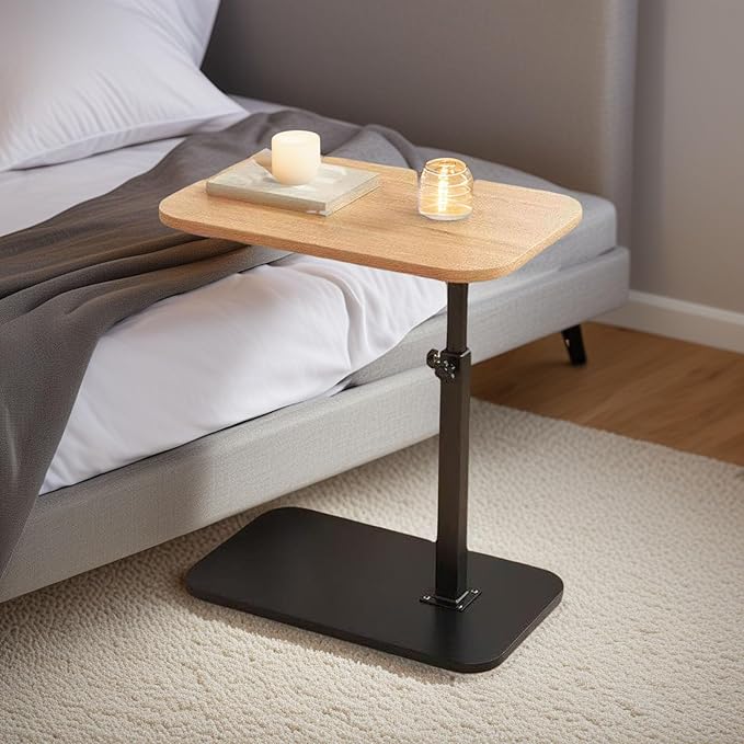 C End Table Adjustable Height, C Shaped Side Tables Living Room and Bedroom - Image 6