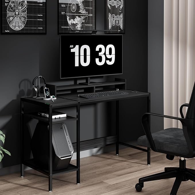 Computer Gaming Desk with Monitor Stand, Home Office Desk Suitable - Image 5