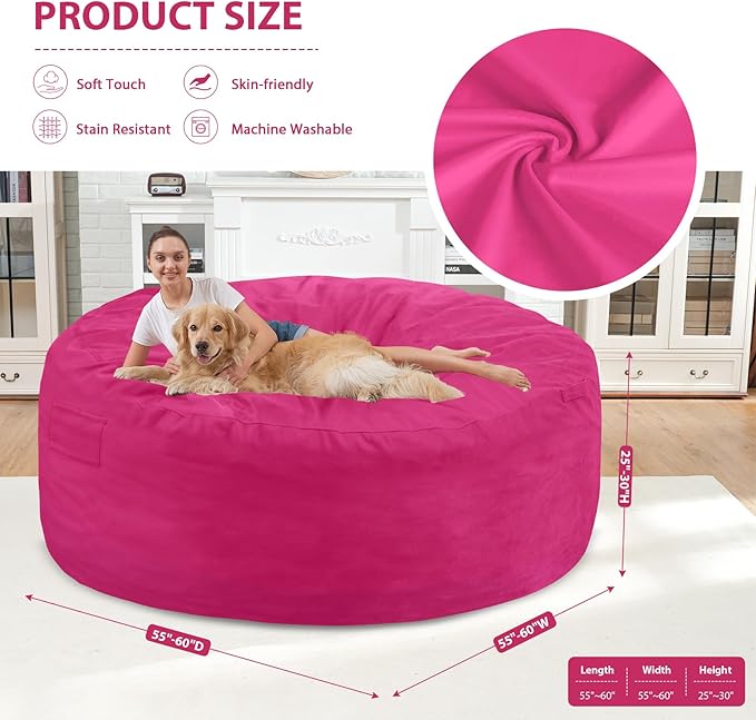 6FT Bean Bag Chair, Large Bean Bag Chairs - Image 3