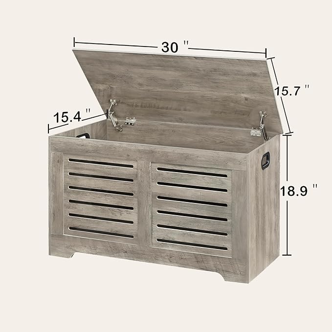 DINZI LVJ Storage Chest, Flip-Top Wooden Toy Box - Image 9