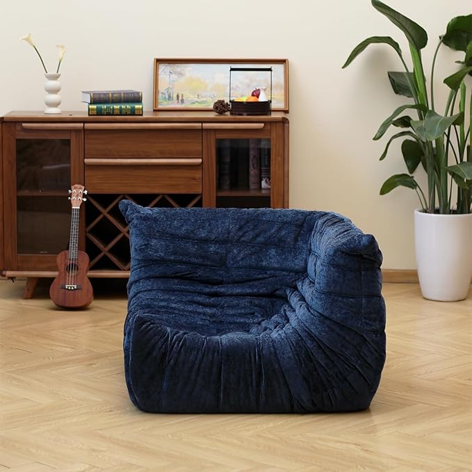 N&V Soft Premium Chenille Floor Lounge Chair, Mid Century Armless Floor Sofa by NV