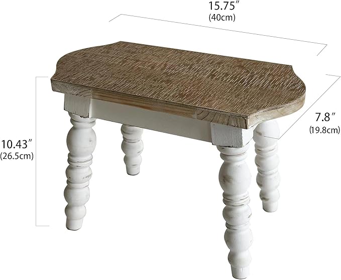 Wooden Bathroom Farmhouse Step Stool, Wood Foot Stool - Image 3