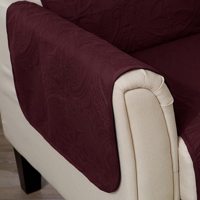 Medallion Stitched Solid Furniture Protector Stain Resistant Durable Furniture - Image 6