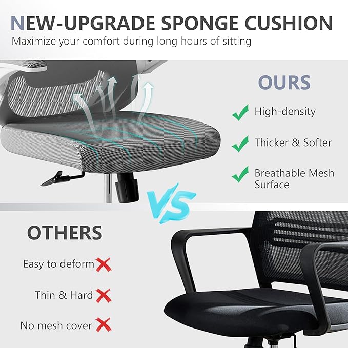 Computer Office Chair, Ergonomic Comfort Home Desk Chair, Mid Back Gaming Chair - Image 7