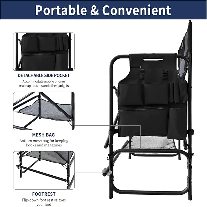 Tall Folding Directors Chair - Image 4